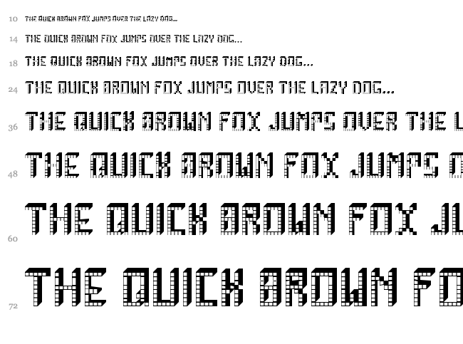 Arcade Boxes font waterfall